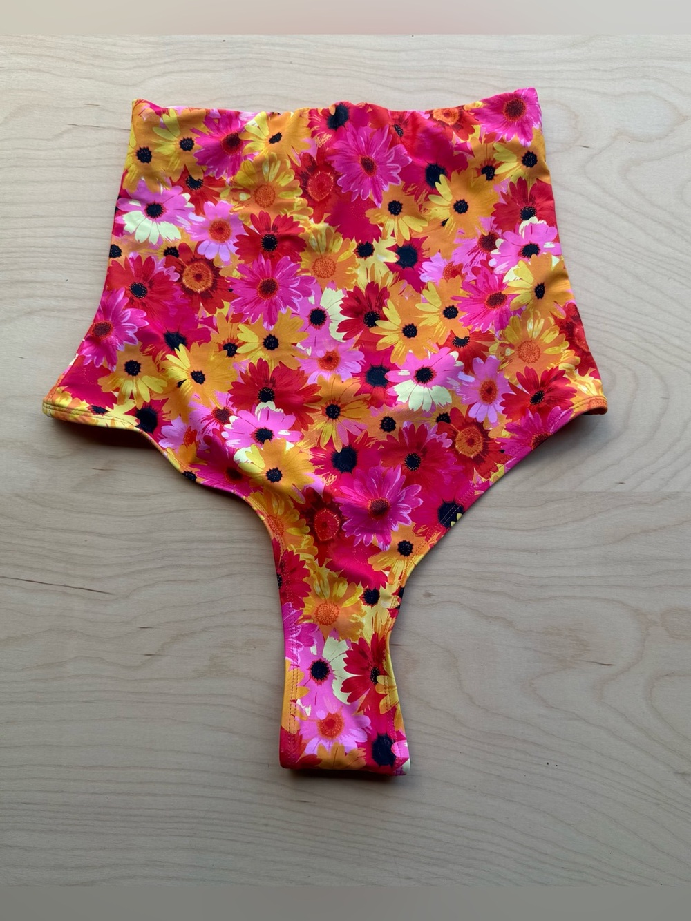 Alpine Butterfly Womens High Waisted Floral Bikini Bottom Plus Size 1X Pink Swim